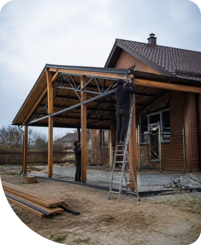 Пристройка навеса к дому и участку в Светлограде под ключ